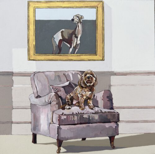 An Art Loving Cockapoo with Summer Shadows