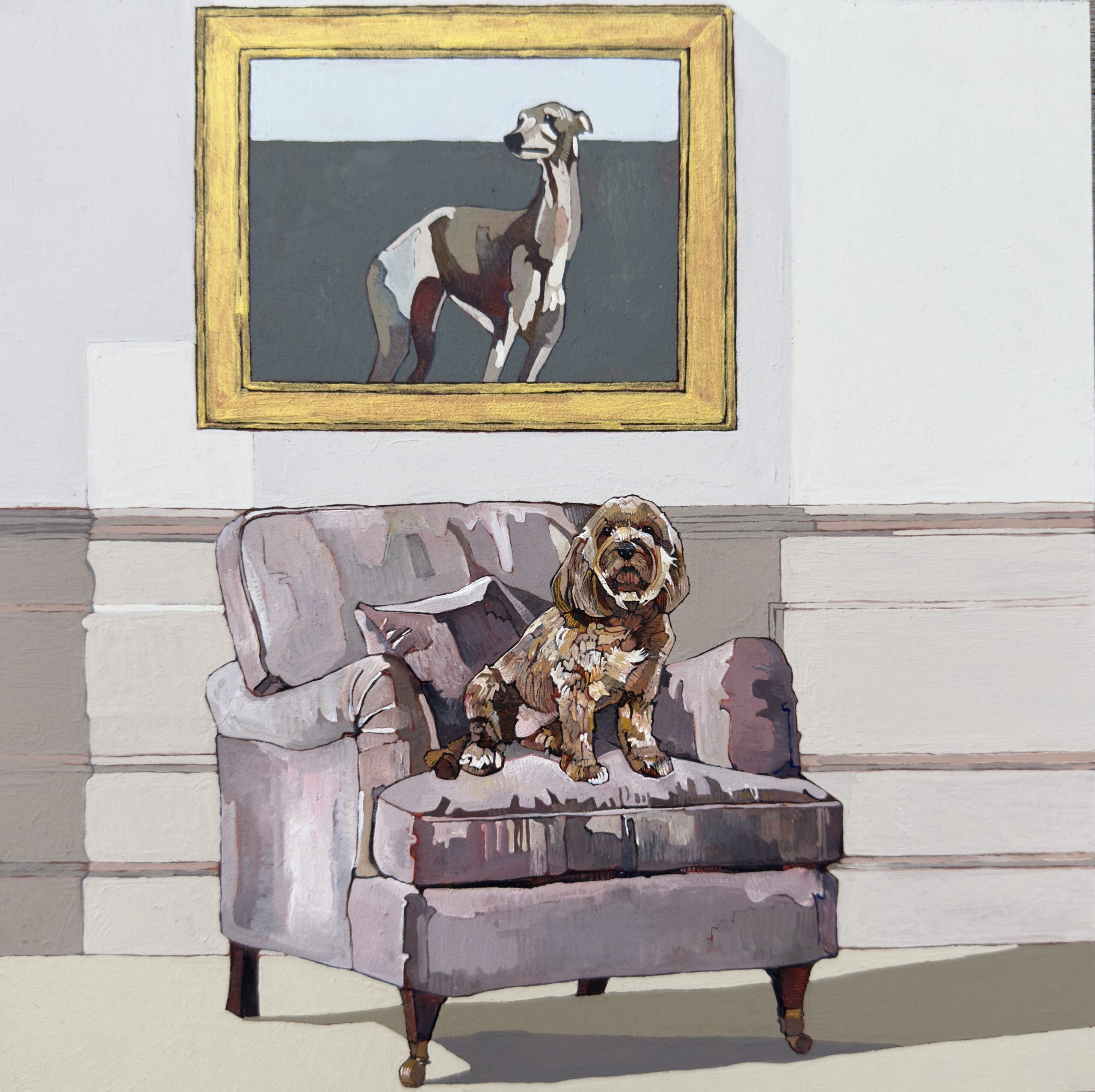 An Art Loving Cockapoo with Summer Shadows
