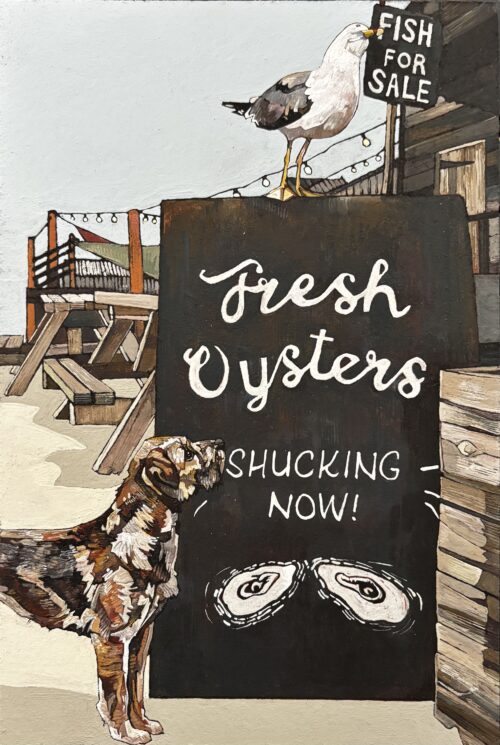 Southwold Harbour – Shucking Oysters