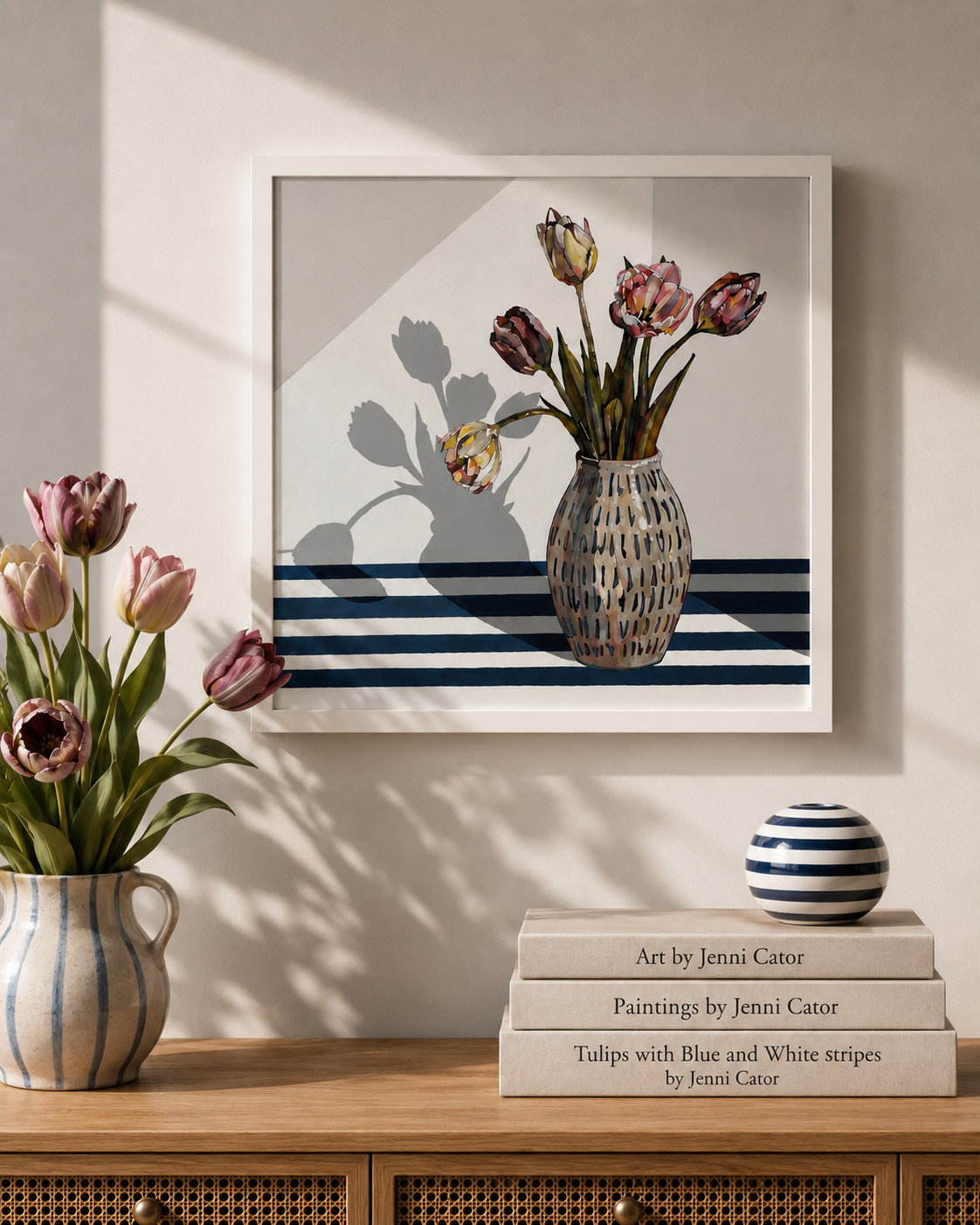 Tulips with Blue and White Stripes - Image 2