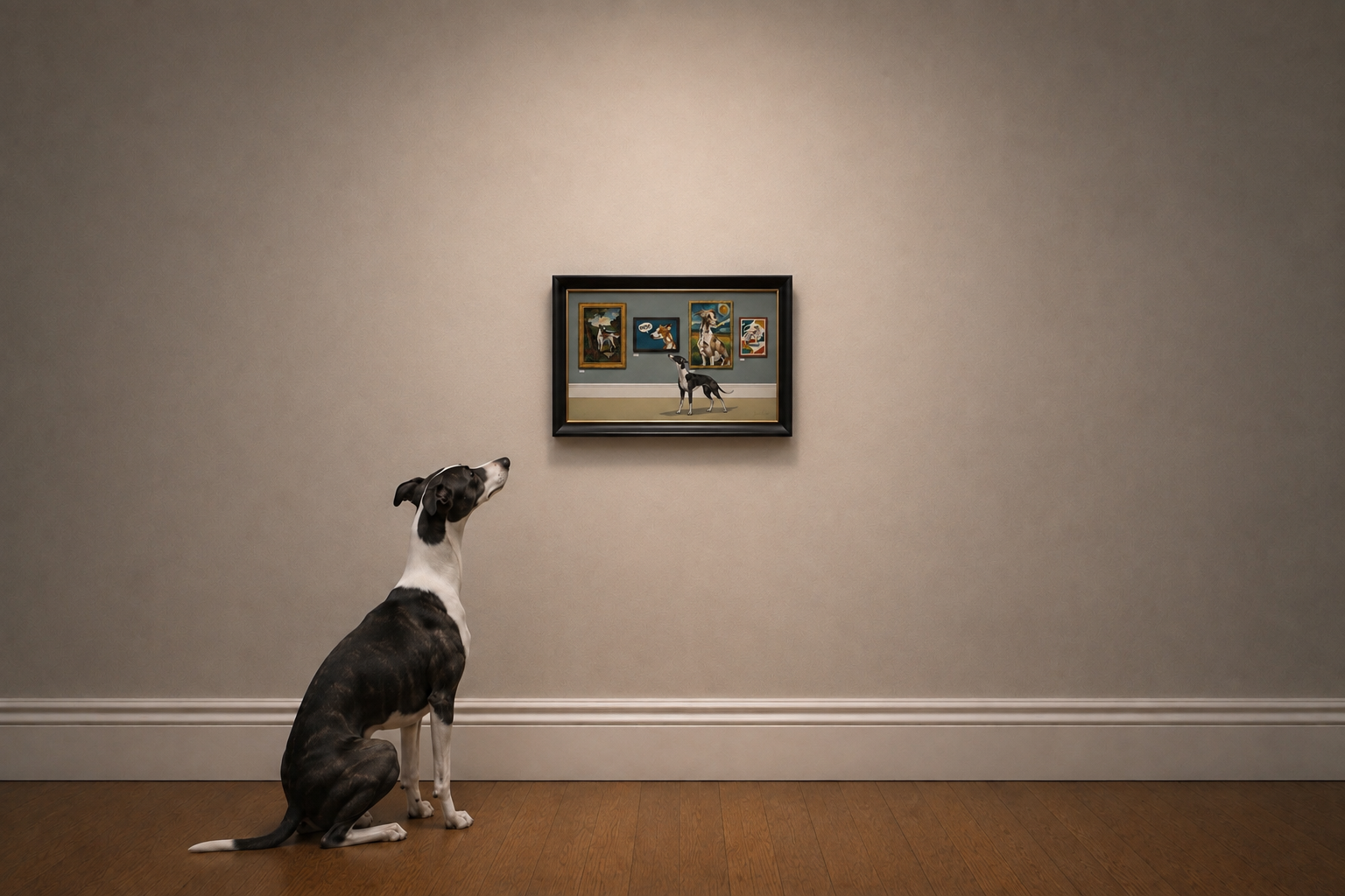 A Whippet at an Art Exhibition - Image 2