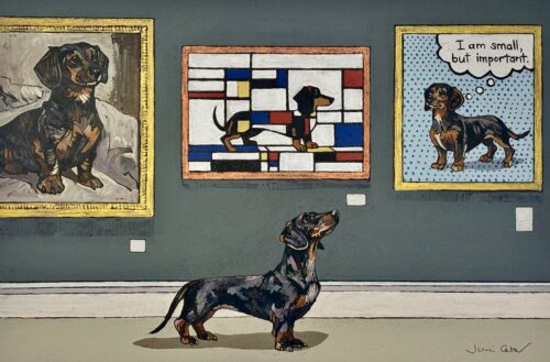 A Dachshund at a Sausage Dog Exhibition