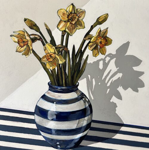 Daffodils with Blue and White Stripes