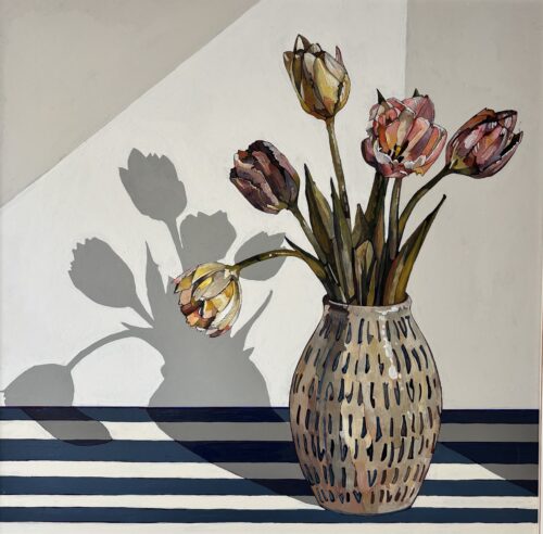 Tulips with Blue and White Stripes